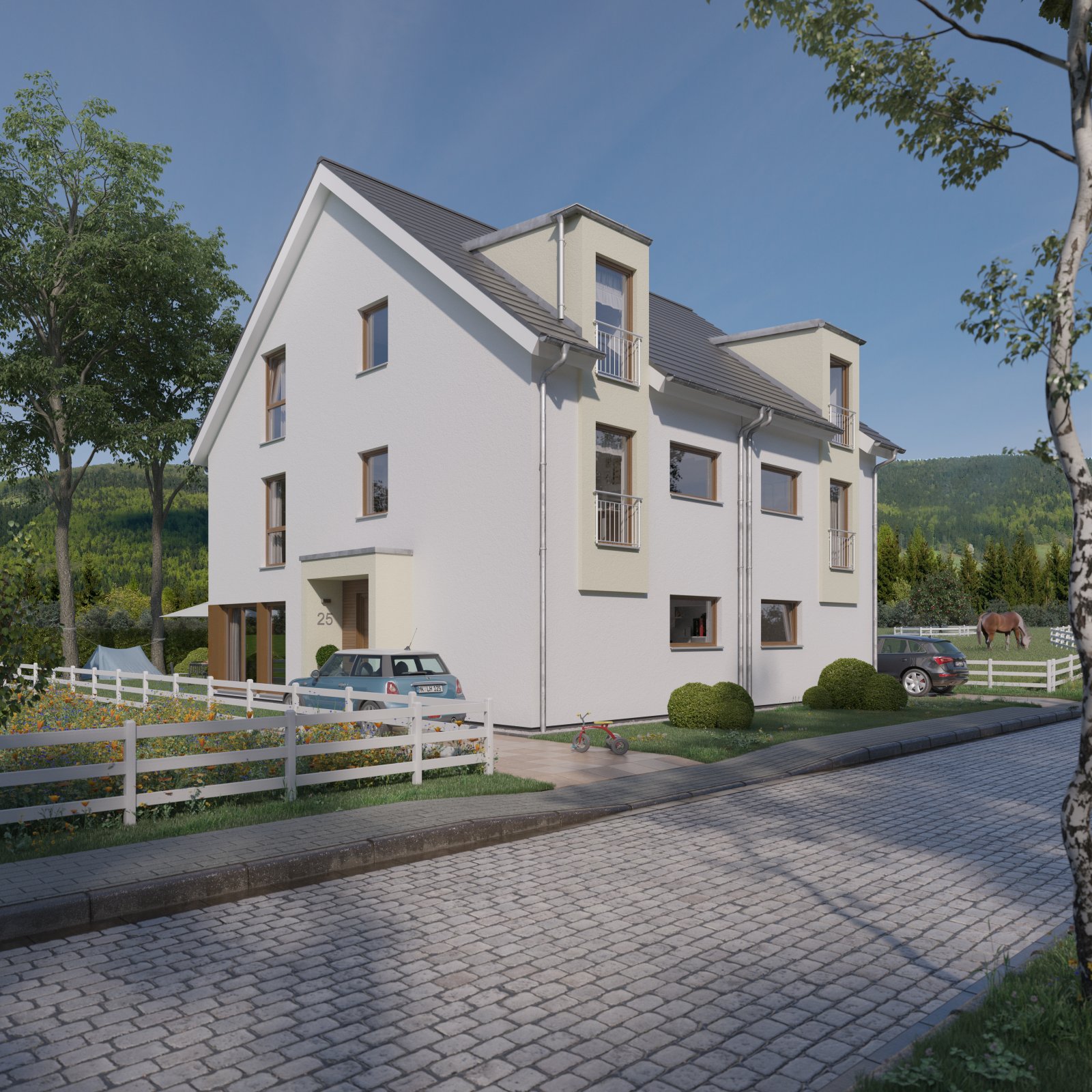 LivingHaus Mainz-Drais – Individuelles Doppelhaus mit moderner Technik und Rundum-Service