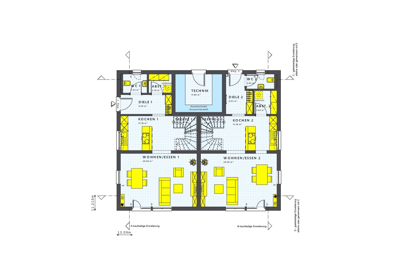 Cleveres Doppelhaus-Konzept Cleveres Doppelhaus-Konzept
