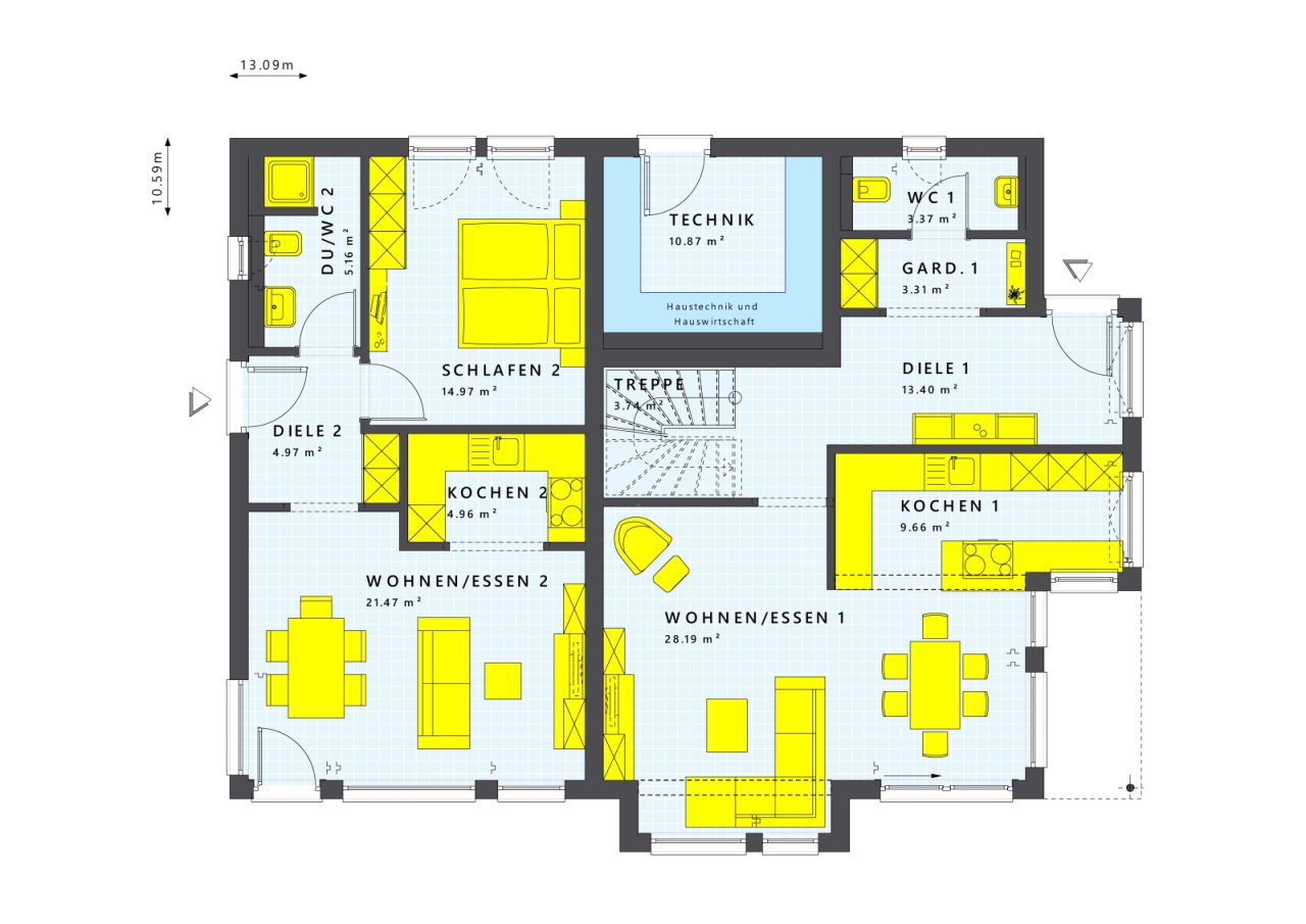 Cleveres Zwei-Familien-Haus