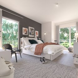 Modernes Schlafzimmer-Idyll